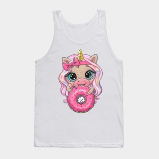 Unicorn with donut Tank Top